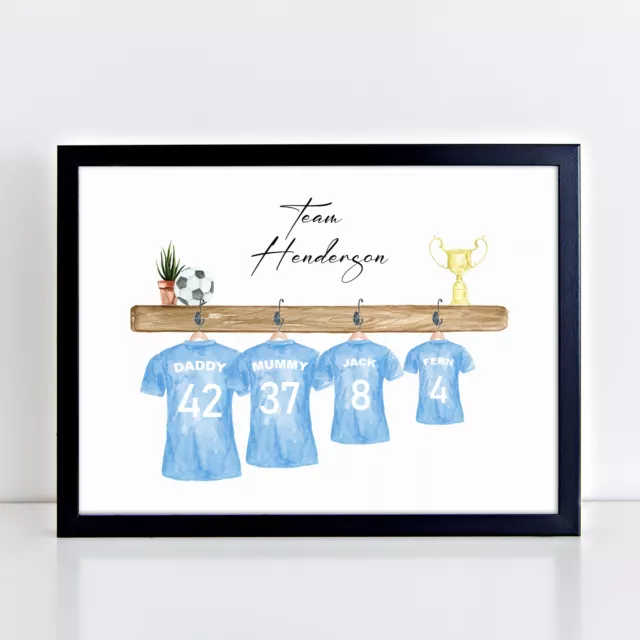 Personalised Football Team Family Print Gift Birthday Father's Day Gift Picture