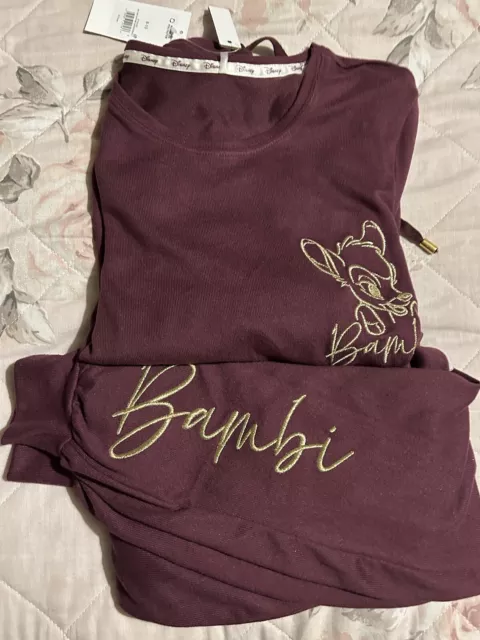 Disney Bambi Pyjamas Set Ladies Uk Size Small 8-10