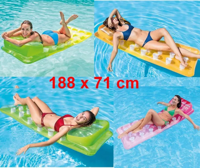 intex Colchoneta Hinchable 188 x 71 cm,cojin cabeza,piscina,playa,incluye parche