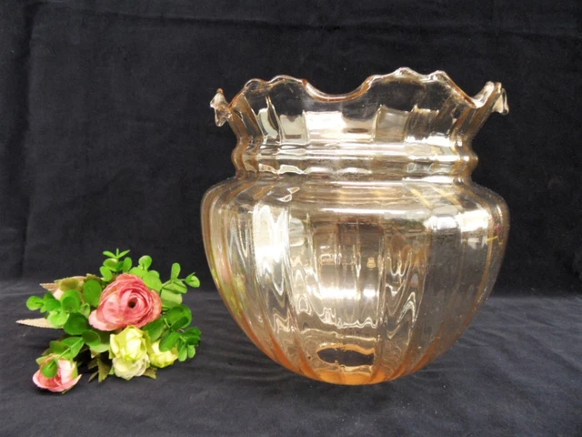 Globe Tulipe / Abat-Jour Vintage En Verre Ambré – Déco Luminaire – Made In France