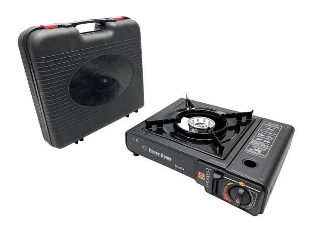 Cuisinière de Camping Extérieur Gaz + 4x Cartouches à 227g Noir