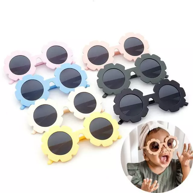 Kids Flower Shaped Cute Round Sunglasses Girls Baby Children Toddler Sun Shades