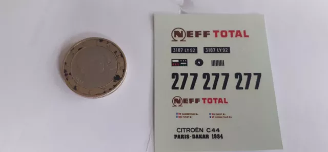 decals décalcomanie Citroën c44 paris dakar 1984    1/43