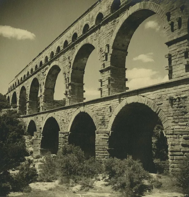 France Pont du Gard Bridge Ancienne Photo Amateur 1947 #6