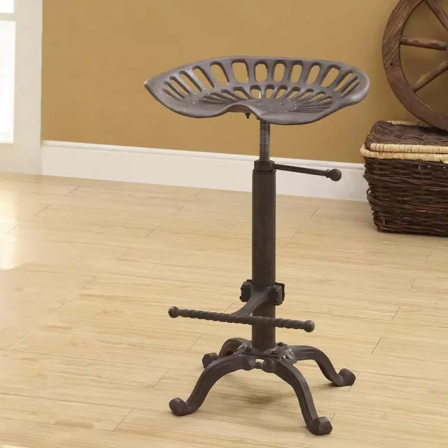 Metal Bar Stool Industrial Cast Iron Tractor Seat Bar Chair Farmhouse Stool 3