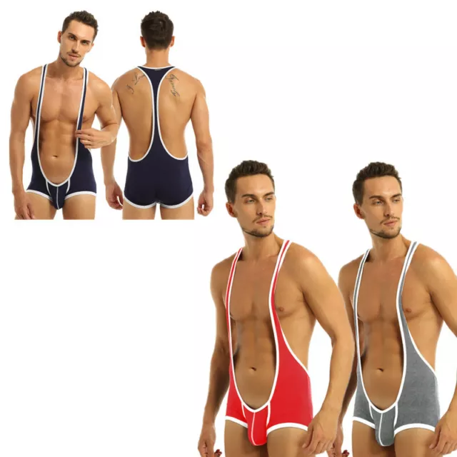 Sexy Men's Jockstrap Wrestling Singlet Mankini Boxershort Underwear Gym Bodysuit