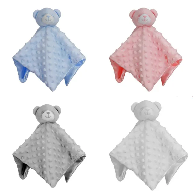 Dimple Bear Baby Comforter Security Blanket Teddy Infant Boys Girls Blankie