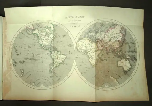 Atlas Cards Geographic Course Study 19e Siècle 28 Cards The World Antic Map