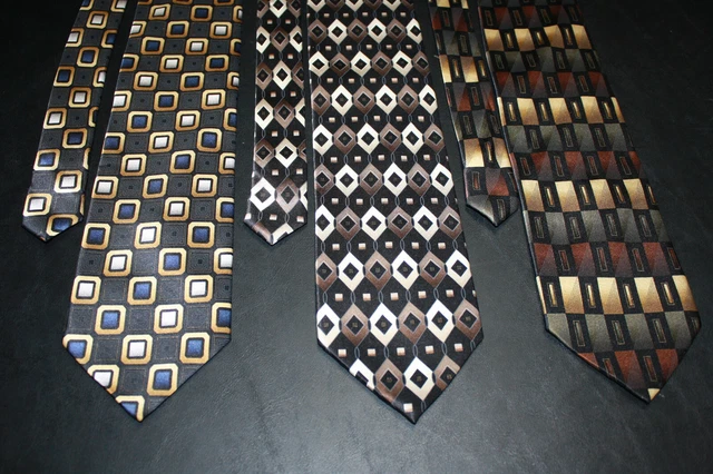 Silk Necktie George Harve Benard 100% Silk Lot of 3