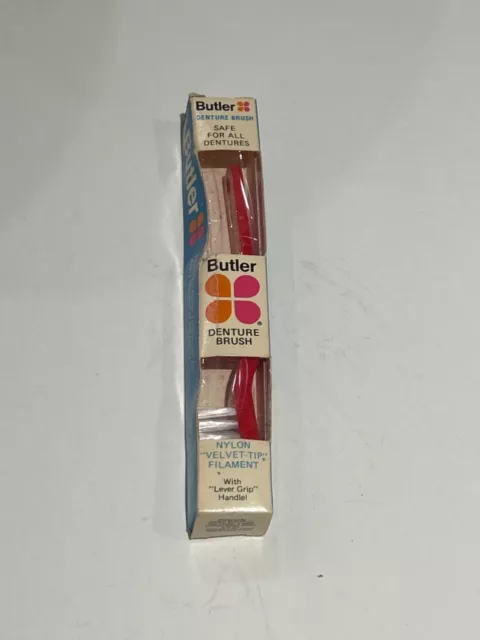 Vintage Butler Denture Brush Red, New in Packaging!