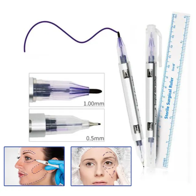 Surgical Eyebrow Skin Tattoo Marker Pen Tool Accessories With Measuring Rule~m' 2
