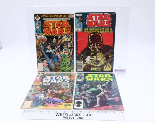 Lot of 4 Star Wars Marvel Comic Books 1980's Issue Numbers 3, 7, 9, 98 August
