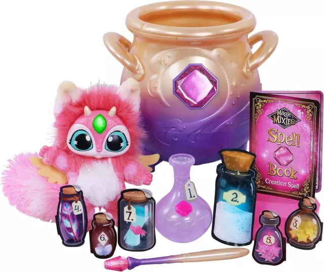 Magic Mixies - Magical Misting Cauldron with Interactive 20Cm Pink Plush Toy ...