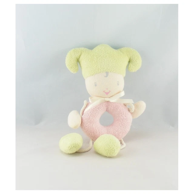 Doudou hochet lutin rose vert COROLLE - 12695
