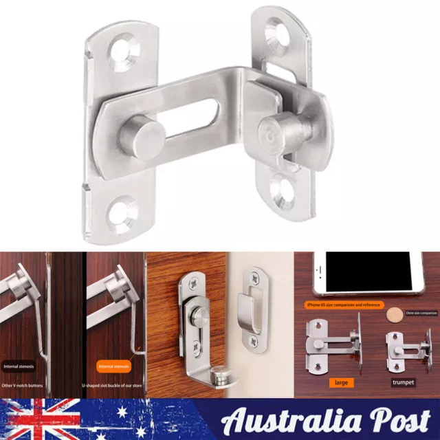 Gate Door Latch Stainless Steel Right-Angle Thick Sliding Barn Flip Lock Hasp