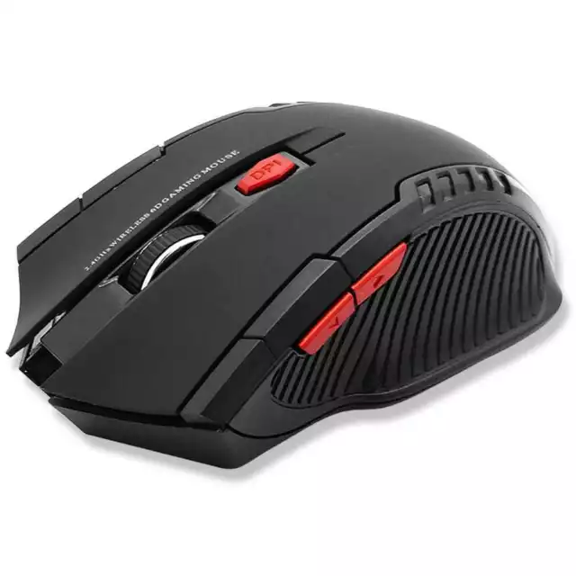 Raton Inalambrico Gaming Wireless Optico 1600DPI 6 Botones Rueda GF2427 Negro