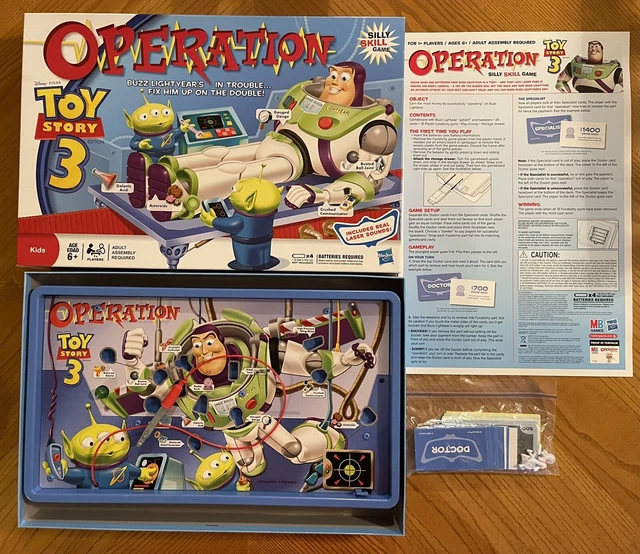 DISNEY PIXAR TOY STORY 3 BUZZ LIGHTYEAR OPERATION BOARD GAME Hasbro