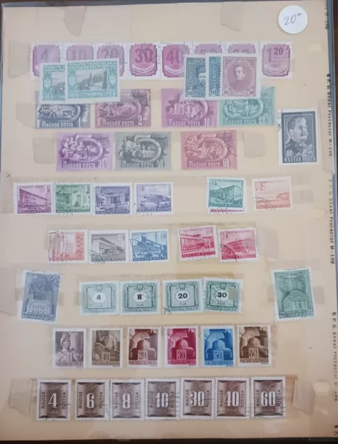 Hungary - Lot Of Old Stamps On Album Pages - #304