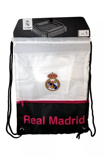 REAL MADRID Fc Gym Sack Bag Drawstring Backpack Cinch Bag Authentic Official