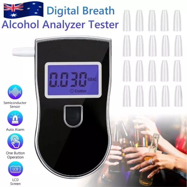 Police Digital Breath Alcohol Analyzer Tester LCD Breathalyzer Test Detector NEW