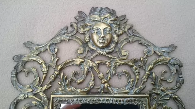 Antique French? English? Georgian Brass Mirror Made In Neoclassical Rococo Style 2