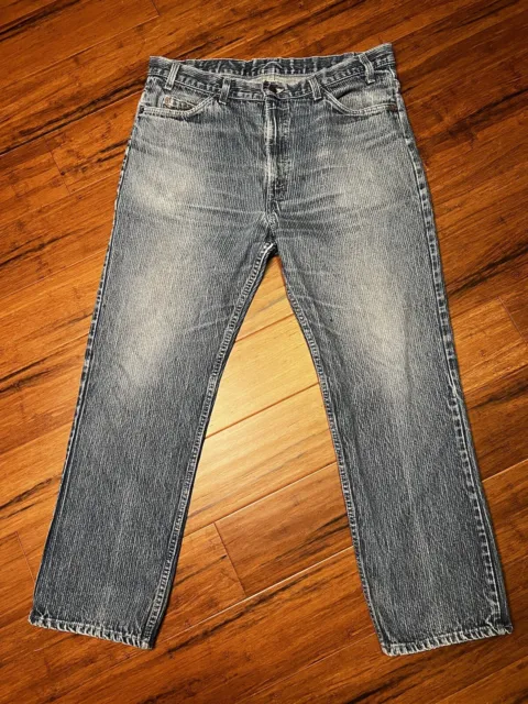 Vintage Men’s LEVIS 40509-0250 Pinstripe Striped Denim Blue Jeans Pants 38x30