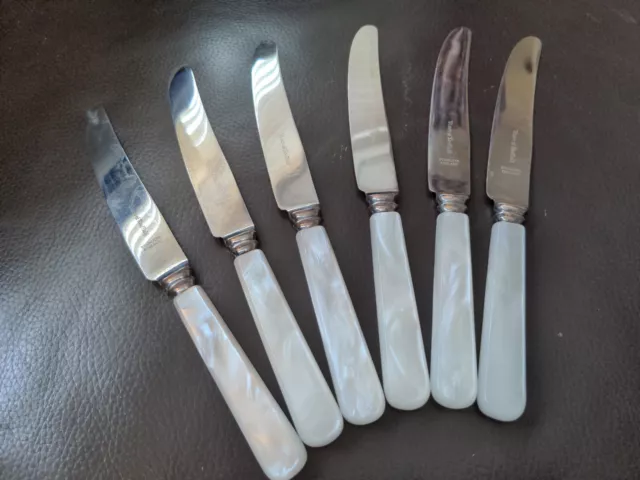 Vintage Viners Faux Mother Of Pearl Dessert Fruit Knives Set