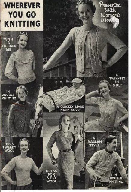 Woman's Weekly Wherever You Go Knitting Vintage Knit Patterns Book