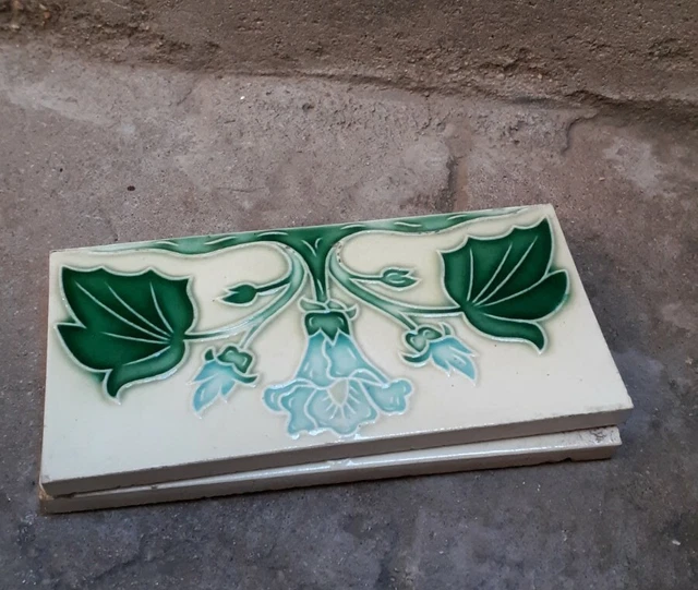 2 Pcs Lot Rare Ceramic Tiles Porcelain Vintage Art Japan  Tiles T.p Mark 7