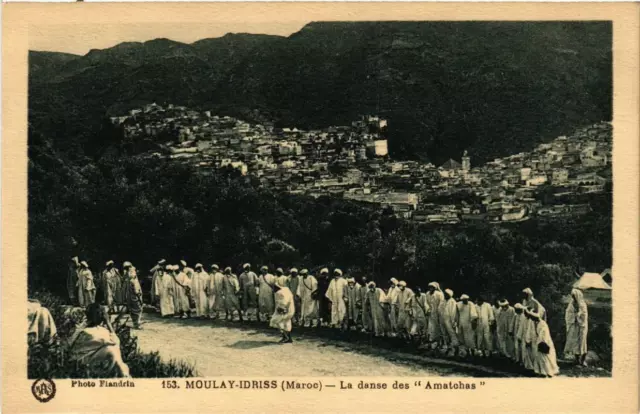 CPA AK MOULAY IDRISS - La danse des 'Amatchas' MOROC (669125)