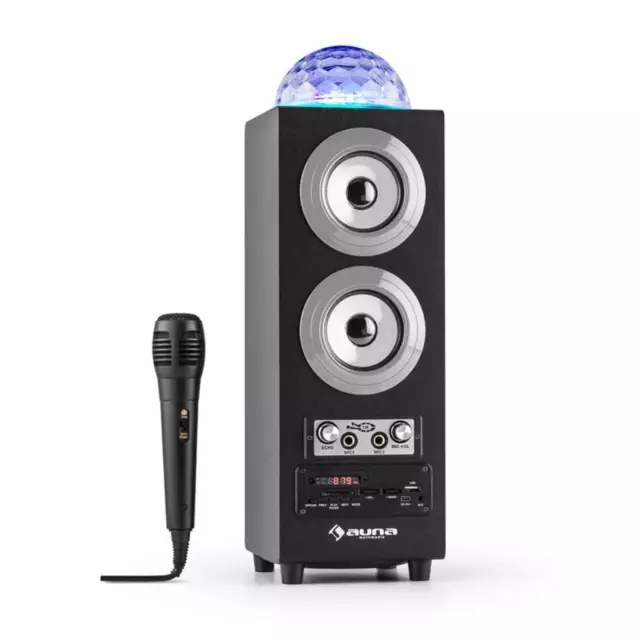 Tragbarer Bluetooth Lautsprecher Akku Usb & Sd Mp3 Led Mikro Speaker Box Silber