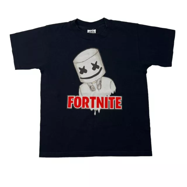 Fortnite Marshmello T-Shirt Short Sleeve Cotton Graphic Tee Black Youth L Large