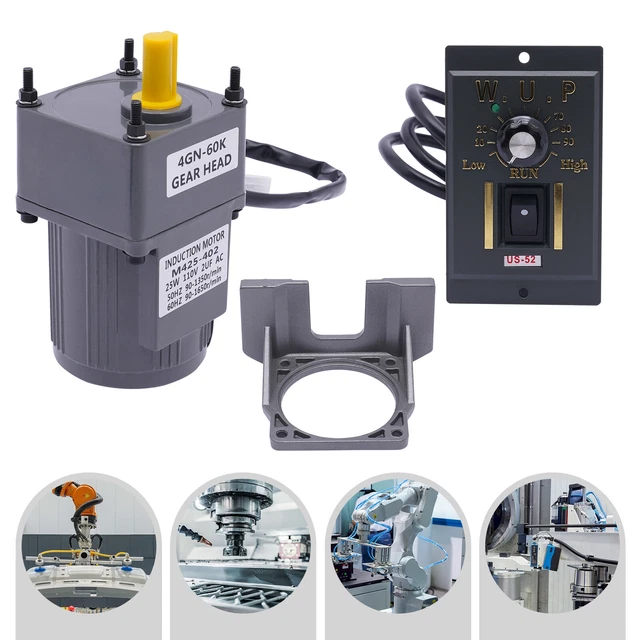 1:60 Electric Motor Variable Speed Controller Reducer Speed Gear Motor90-1350r/m