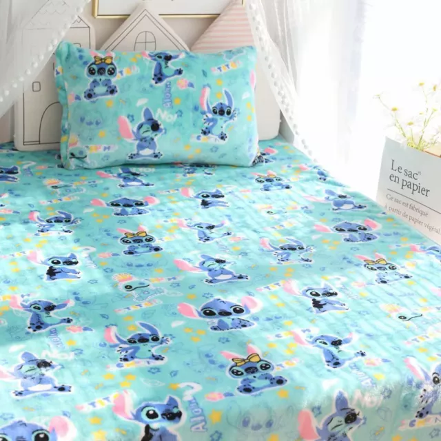 lilo stitch plush warm blanket pillowcase quilt bed sheet bedspread anime gift