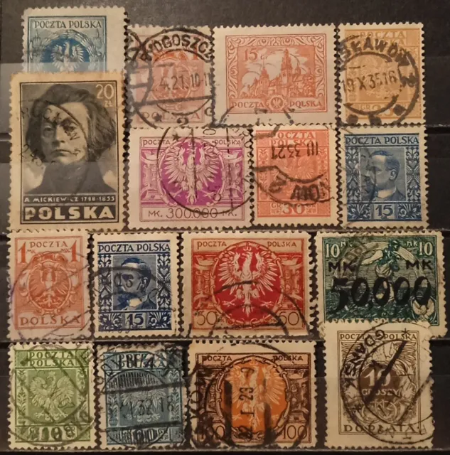 Alte Briefmarken Sammlung Polen, gestempelt, 8