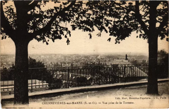 CPA AK Chennevieres Vue Prise de la Terrasse FRANCE (1282465)
