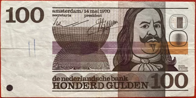 🇳🇱 Niederlande 100 Gulden Banknote 1970