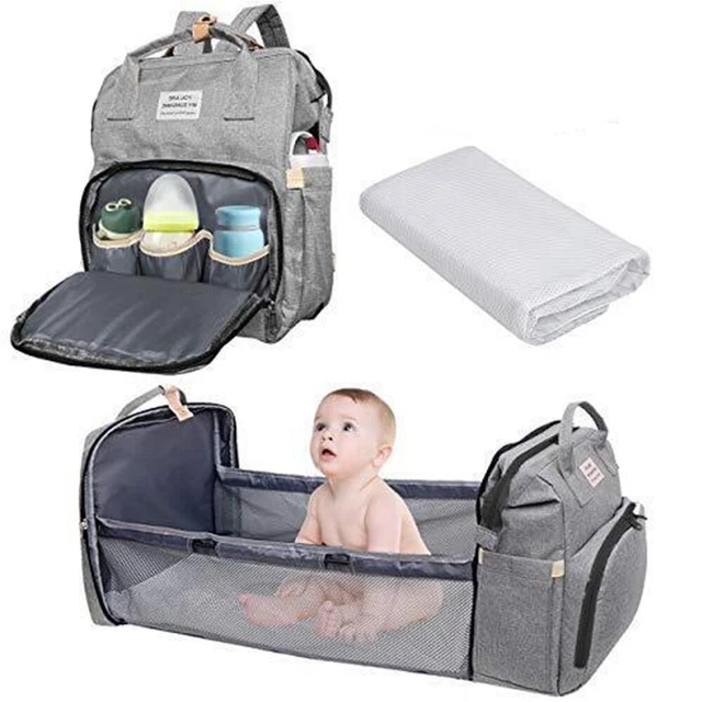 Foldable Diaper Bag 2 in 1 Baby Bed Portable Bassinet Crib Backpack Travel Sleep