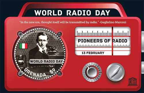 Grenada 2013 - UN World Radio Day Stamp - Souvenir  Stamp Sheet - MNH