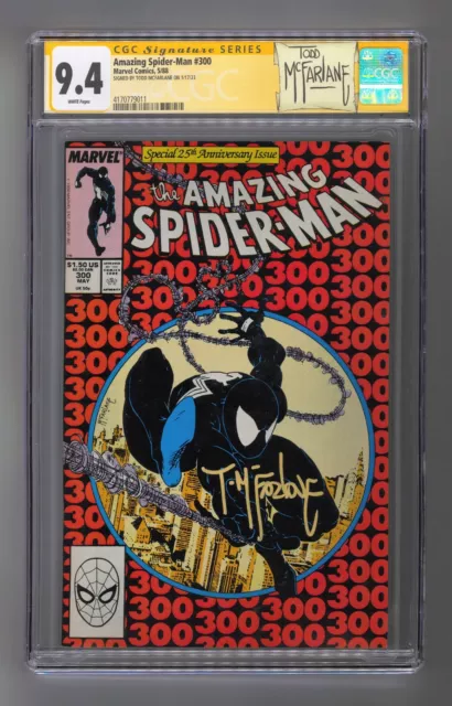 Amazing Spider-Man #300 CGC 9.4 SS NM 1988 Signed Todd McFarlane 1st app Venom