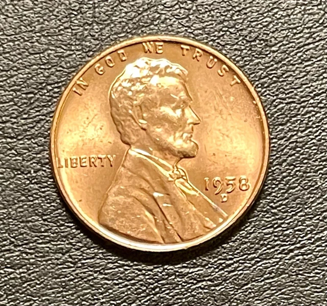 1958 D Lincoln Wheat Penny, BU Mint Luster Red Uncirculated Cent *Free Shipping*