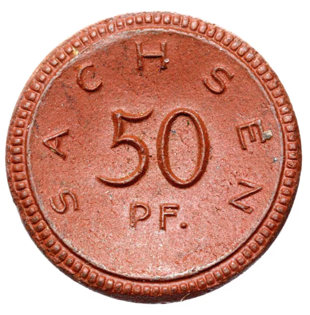 Freistaat Sachsen - Münze - 50 Pfennig 1921 - Meissen - braunes Porzellan