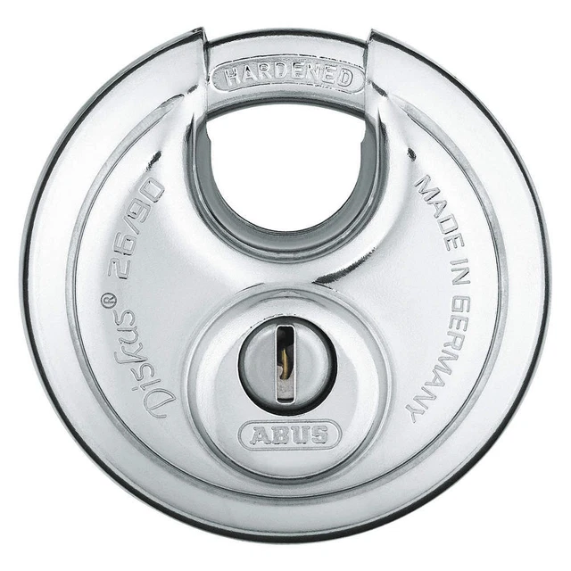 ABUS 26/90 KA Keyed Padlock, 63/64 in,Round,Silver