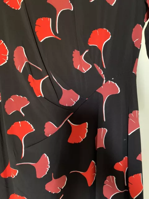 Hugo Boss Womens Dress Large Eseona NEW w tags Black Red Floral Knee Bodycon 3