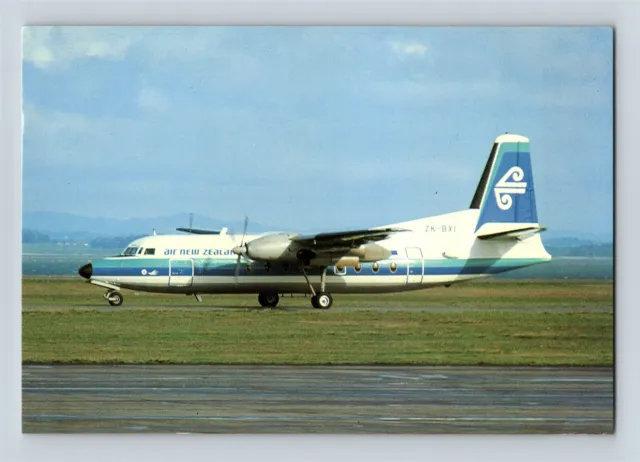 Aviation Airplane Postcard Air New Zealand Airlines Fokker F27 Friendship G12