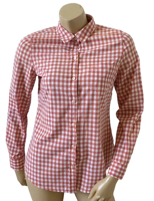 OLD NAVY Womens Size Small Gingham Plaid Long Sleeve Button Up Collar Shirt