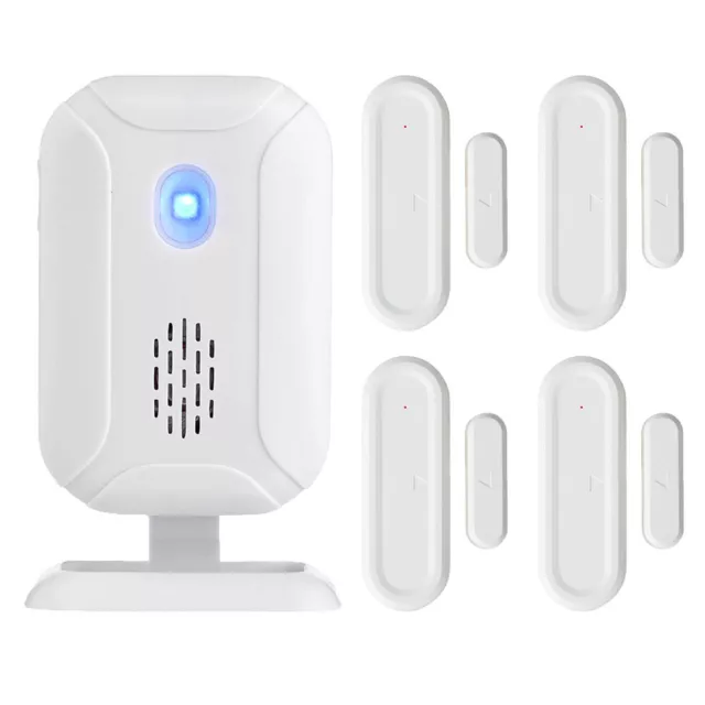 Wireless Window Door Burglar w/ 4 Magnetic Sensor Home Security Alarm System