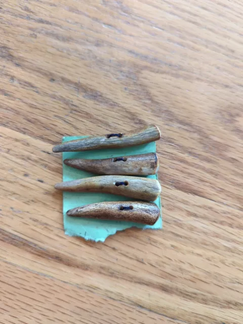 Botones De Astas De 2" Toggles Tines Crafts 4 Piezas Curvas Más Delgadas
