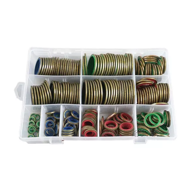 240pcs Rubber Sealing Washer Metal Assortment Kit  Hydralic Oil Resist