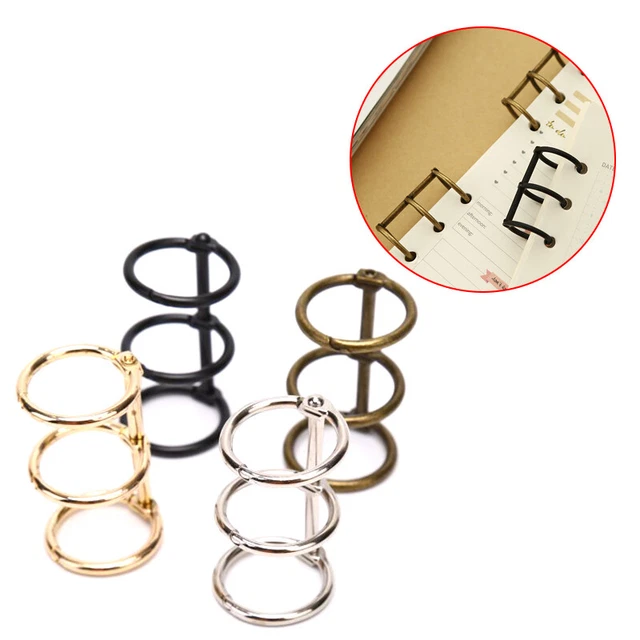 2x Metal 3 Ring Loose Leaf Paper Binder DIY Making Notebook Album Scrapboo ZG